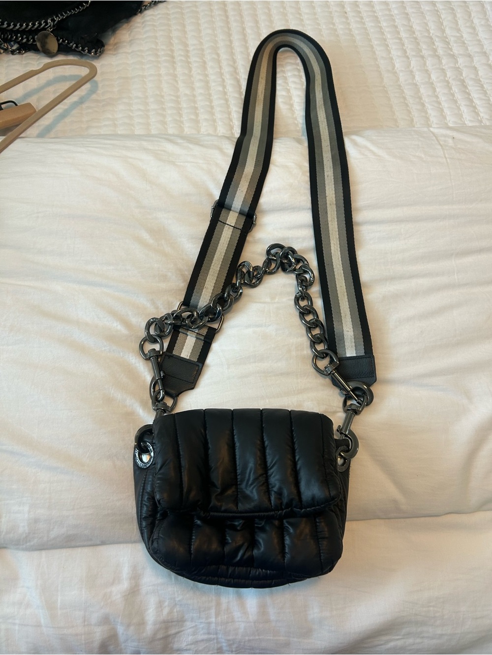 THINK ROLYN Black Crossbody Bag with Chain Strap